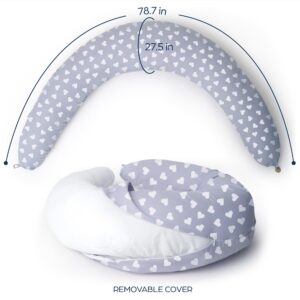 Niimo XXL Pregnancy Pillow & Baby Feeding Pillow - 2022 Double Platinum Winning Maternity Pillow, 100% Cotton Pregnancy Pillow Cover, Machine-Washable Pregnancy Body Pillow, Pregnancy Must Haves