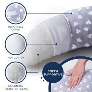 Niimo XXL Pregnancy Pillow & Baby Feeding Pillow - 2022 Double Platinum Winning Maternity Pillow, 100% Cotton Pregnancy Pillow Cover, Machine-Washable Pregnancy Body Pillow, Pregnancy Must Haves