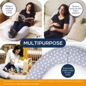 Niimo XXL Pregnancy Pillow & Baby Feeding Pillow - 2022 Double Platinum Winning Maternity Pillow, 100% Cotton Pregnancy Pillow Cover, Machine-Washable Pregnancy Body Pillow, Pregnancy Must Haves