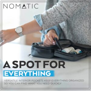 NOMATIC Toiletry Bag for Travel - Great for Travel Size Toiletries - Travel Essentials Wash Bag - Travel Makeup Bag, (Black), Large V2