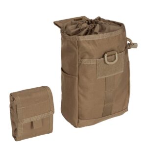 excellent elite spanker molle dump pouch drawstring magazine utility pouch folding dump waist bag(coyote brown)