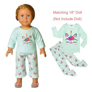 Jxstar Pajamas for Girls 4t 5t Fall Winter Pjs Set Matching America Girls Doll Clothes