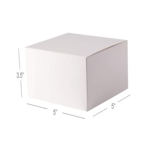 GEFTOL Gift Box 20 Pack 5 x 5 x 3.5 inches Fold Box Paper Gift Box Bridesmaids Proposal Box for Bridal Birthday Party Christmas（White）