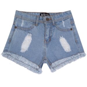 Kids Girls Shorts Bermuda Skinny Ripped Jeans Hot Pants Summer Denim Chino Short