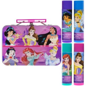 Townley Girl Disney Princess Swirl Lip Balm with Storage Tin, 5 Count