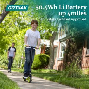 Gotrax GKS Electric Scooter, Kick-Start Boost and Gravity Sensor Kids Electric Scooter, 6" Wheels UL Certificated E Scooter for Kids Age of 6-12 (Green)