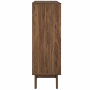 Modway Render Three-Tier Display Storage Cabinet Stand, Walnut