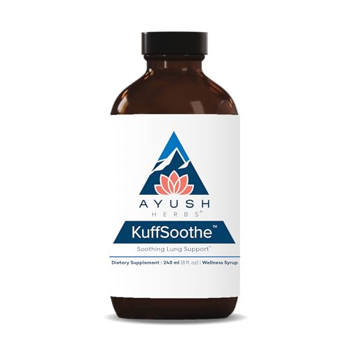 Ayush Herbs Kuffsoothe, All-Natural Ayurvedic Throat and Bronchial Wellness Syrup for Adults and Children, Throat and Respiratory Supplement, 8 Fluid Ounces