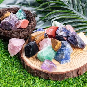 UU UNIHOM 3 lbs Bulk Rough Madagascar Stones Mix - Large 1" Natural Raw Stones Crystal for Tumbling, Cabbing, Fountain Rocks, Decoration,Polishing, Wire Wrapping, Wicca & Reiki Crystal Healing