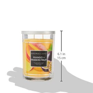 Aromascape PT41924 2-Wick Scented Jar Candle, Mango & Passion Fruit, 19-Ounce, Orange