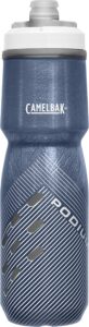 camelbak podium chill insulated bike water bottle - easy squeeze bottle - fits most bike cages - 24oz, navy perforated