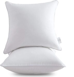 leeden 22 x 22 pillow inserts (set of 2) - throw pillow inserts with 100% cotton cover - 22 inch square interior sofa pillow inserts - decorative pillow insert pair - white couch pillow