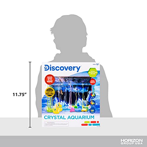 Discovery Kids Crystal Aquarium, Includes Growing Magic Rocks, Aquarium & Bonus Poster, DIY Crystal Growing Kit, Rock Science Kit, Cool STEM Gift, Science Kit for Girls and Boys Ages 12+ 4 inches