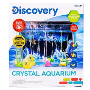 Discovery Kids Crystal Aquarium, Includes Growing Magic Rocks, Aquarium & Bonus Poster, DIY Crystal Growing Kit, Rock Science Kit, Cool STEM Gift, Science Kit for Girls and Boys Ages 12+ 4 inches