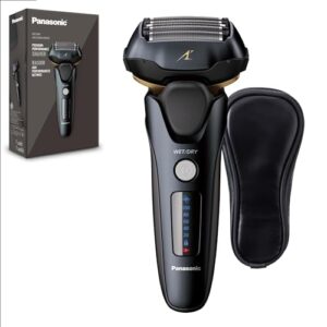 panasonic arc5 electric razor for men with pop-up trimmer, wet dry 5-blade electric shaver with intelligent shave sensor and 16d flexible pivoting head - es-lv67-k (black)