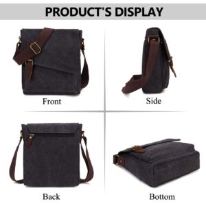 Small Messenger Bag,VONXURY Water Resistant Shoulder Bag Canvas Crossbody Purse for Women Men