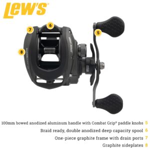 Lew's SuperDuty GX3 Baitcast Fishing Reel, Left-Hand Retrieve, 6.5:1 Gear Ratio, 5 Bearing System with Stainless Steel Double Shielded Ball Bearings