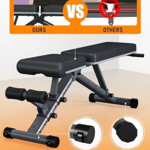 BARWING Adjustable Weight Bench 111, 800 LB Heavy Duty Incline Decline Bench for Home Gym, Easy Assembly Foldable Training Lifting Bench