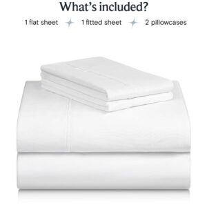 LuxClub 4 PC Sheet Bed Sheets Deep Pockets 18" Eco Friendly Wrinkle Free-Kids-Fitted Sheets Machine Washable Hotel Bedding Silky Soft - White Twin