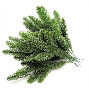xipegpa 30pcs 10.24 x 3.94 inches artificial pine branches green leaves needle garland green plants pine needles for garland wreath christmas embellishing and home garden decoration