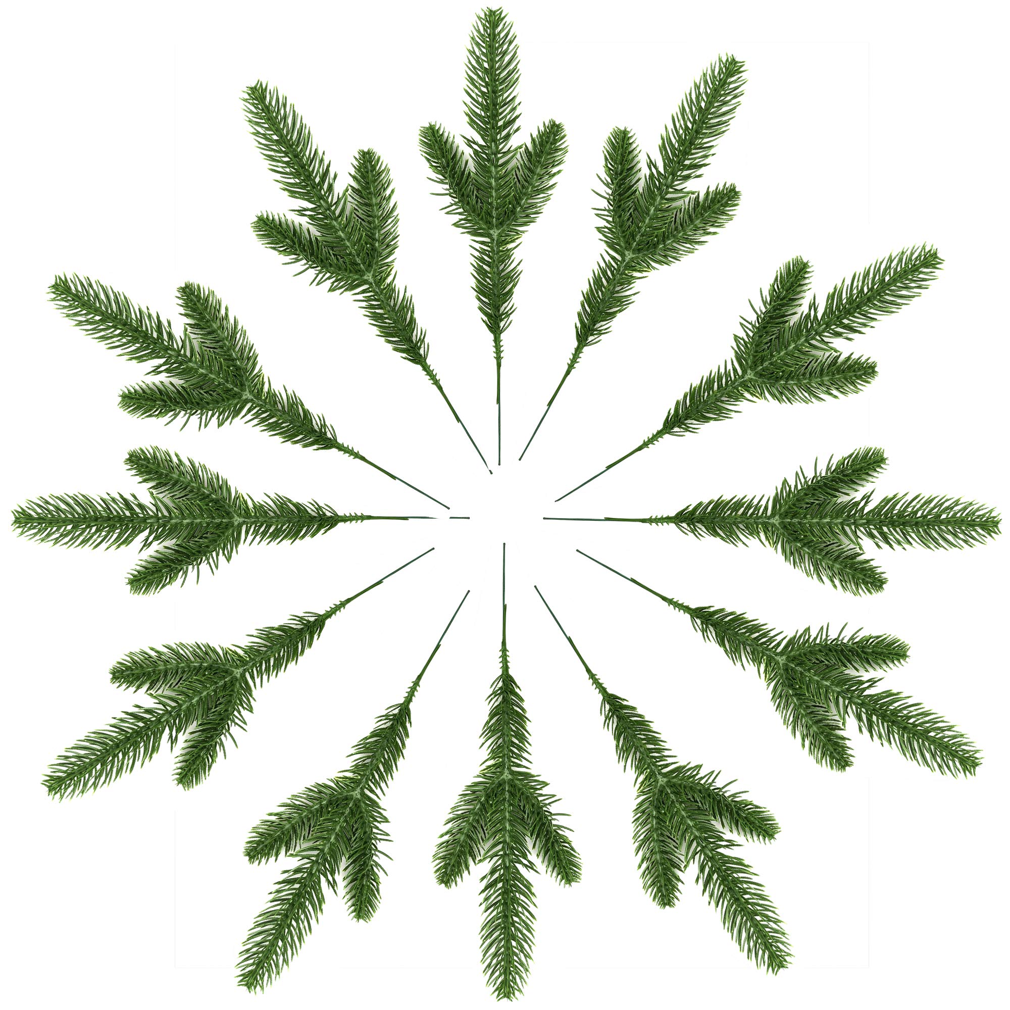 XIPEGPA 30PCS 10.24 x 3.94 Inches Artificial Pine Branches Green Leaves Needle Garland Green Plants Pine Needles for Garland Wreath Christmas Embellishing and Home Garden Decoration