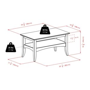 Winsome 23133 Camden Coffee Table, 18.9x33.86x18.11