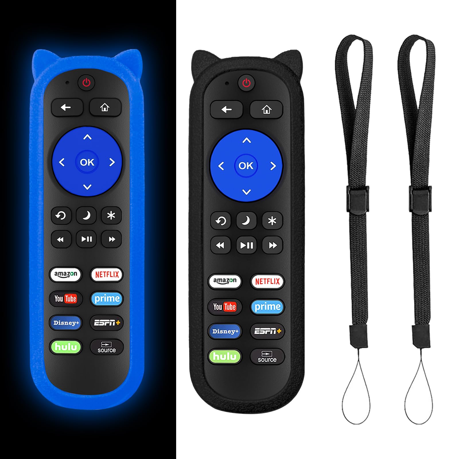 Pack of 2 Universal Remote for Roku Remote, for Roku Player Remote, for Roku TV Remote, for Roku Box 1 2 3 4, Roku Express, Roku Premiere, Roku Ultra, for TCL Hisense Onn Roku TV with Anti-Lost Case