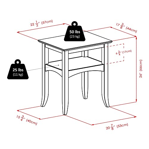 Winsome Camden End Table, Coffee, 17.32x22.44x25.98