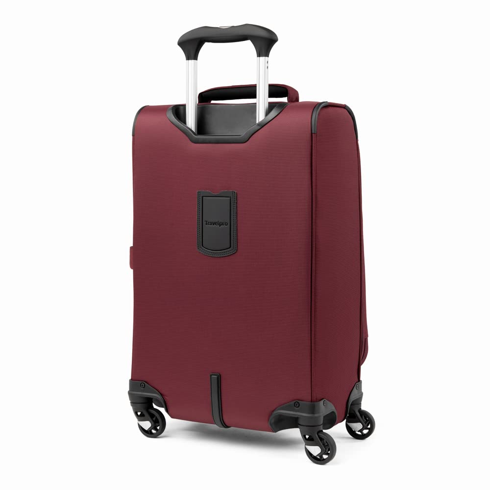 Travelpro Maxlite 5 Softside Expandable Carry on Luggage with 4 Spinner Wheels, Lightweight Suitcase, Men and Women, Burgundy, Carry On 21-Inch