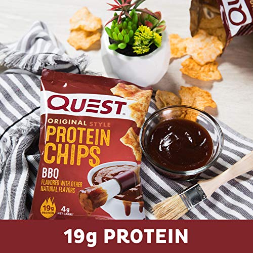 Quest Nutrition BBQ Protein Chips, 19g Protein, 4g Net Carb, Low Carb, Gluten Free, 1.1 oz (Pack of 12)