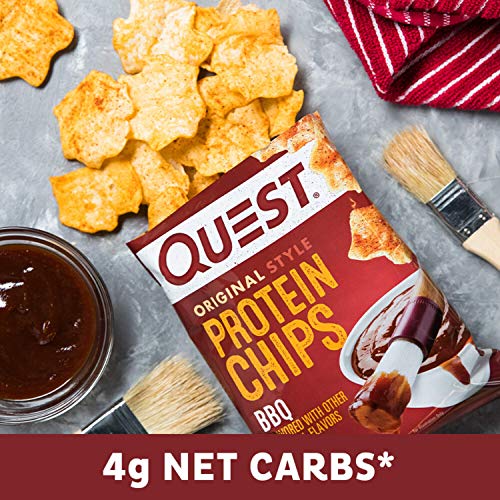 Quest Nutrition BBQ Protein Chips, 19g Protein, 4g Net Carb, Low Carb, Gluten Free, 1.1 oz (Pack of 12)