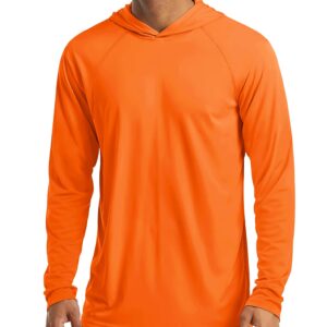 Men's UPF 50+ Hooded Long Sleeve Shirt for Fishing, Hiking & Workout - Orange