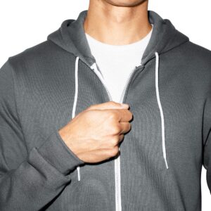 American Apparel Men's Flex Fleece Long Sleeve Zip Hoodie, Asphalt, X-Small