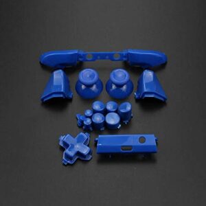 Replacement Full Set Button Bumper Trigger Buttons Guide Dpad RT LT RB LB ABXY ON Off Button Kit for Xbox One Slim Xbox One S Controller (Blue)