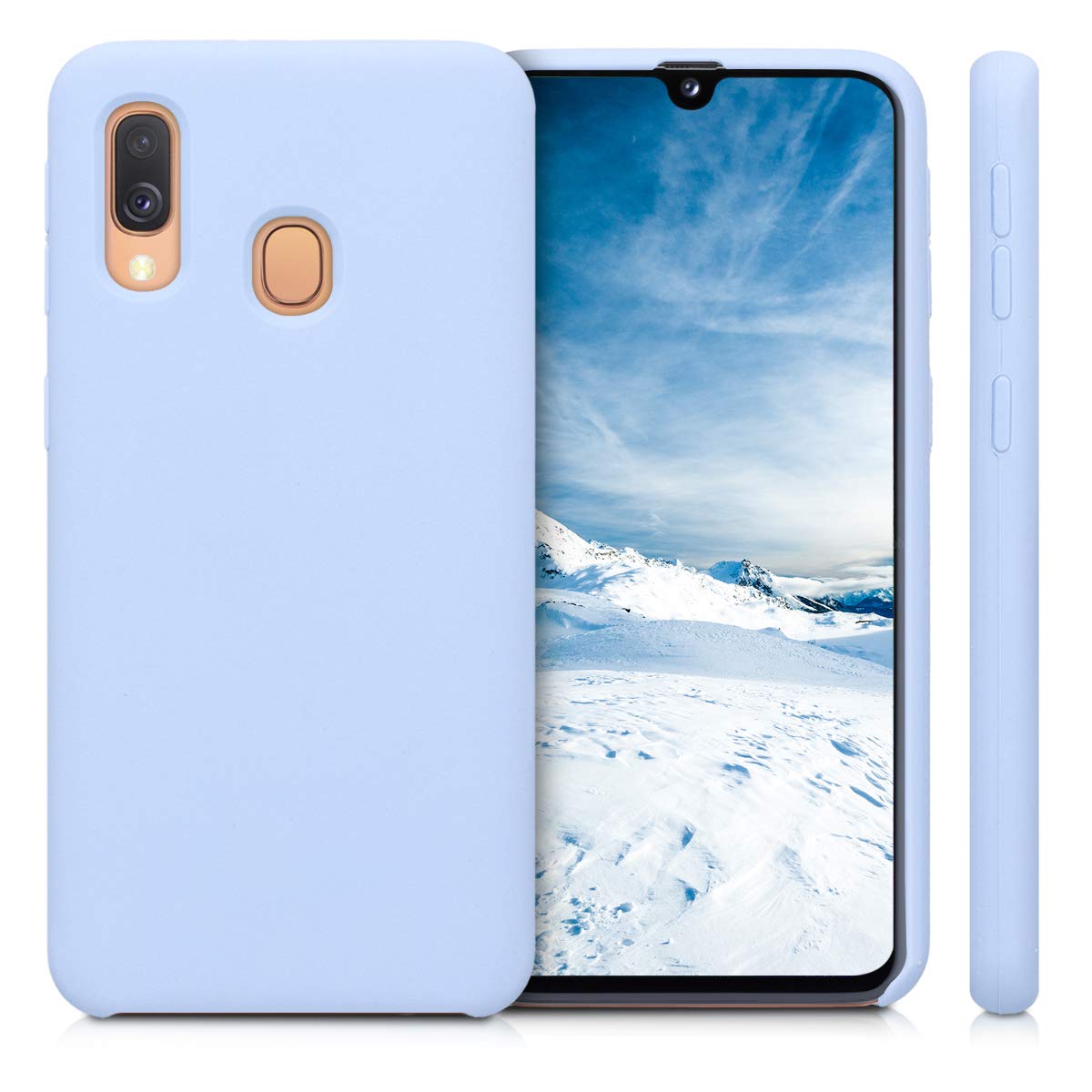 kwmobile Case Compatible with Samsung Galaxy A40 Case - TPU Silicone Phone Cover with Soft Finish - Light Blue Matte