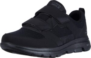 skechers men's gowalk-athletic hook and loop walking shoes | two strap sneakers | air-cooled foam, black, 11