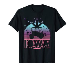 tractor farmer iowa farmer cbd oil hemp oil weed 80s style t-shirt