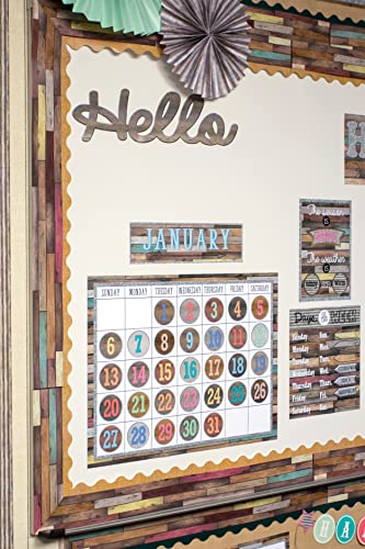 Teacher Created Resources Reclaimed Wood Straight Rolled Border Trim - 50ft - Decorate Bulletin Boards, Walls, Desks, Windows, Doors, Lockers, Schools, Classrooms, Homeschool & Offices