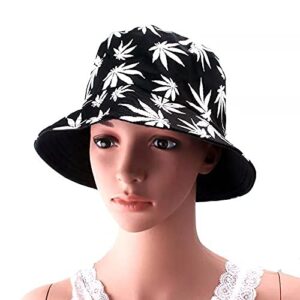 INOGIH Reversible Bucket-Hat Marijuana-Cannabis Weed Foldble Fisherman Hat Packable