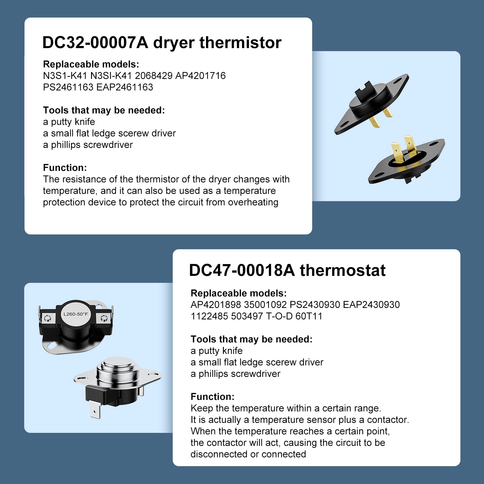 【Upgraded】DC97-14486A Samsung Dryer Heating Element DC97-14486D for Samsung DV40J3000EW/A2 DV42H5000EW/A3 DV45H7000EW/A2 DVE50M7450W/A3 DV42H5200EW/A3 DV48H7400EW/A2