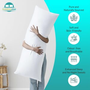 Body Pillowcase 20X48 Body Pillow Cover White Zipper Closer Set of 1 Piece Body Pillow Case Premium -600 Thread Count Hotel Quality 100% Soft Egyptian Cotton Body Pillowcases 20 x 48,White Solid