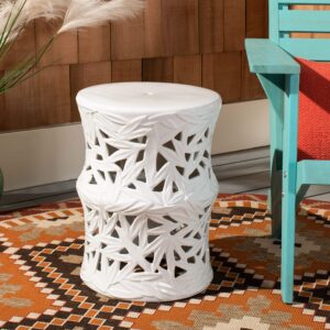 Safavieh ACS4573A Granda Ceramic Decorative Garden Stool, White