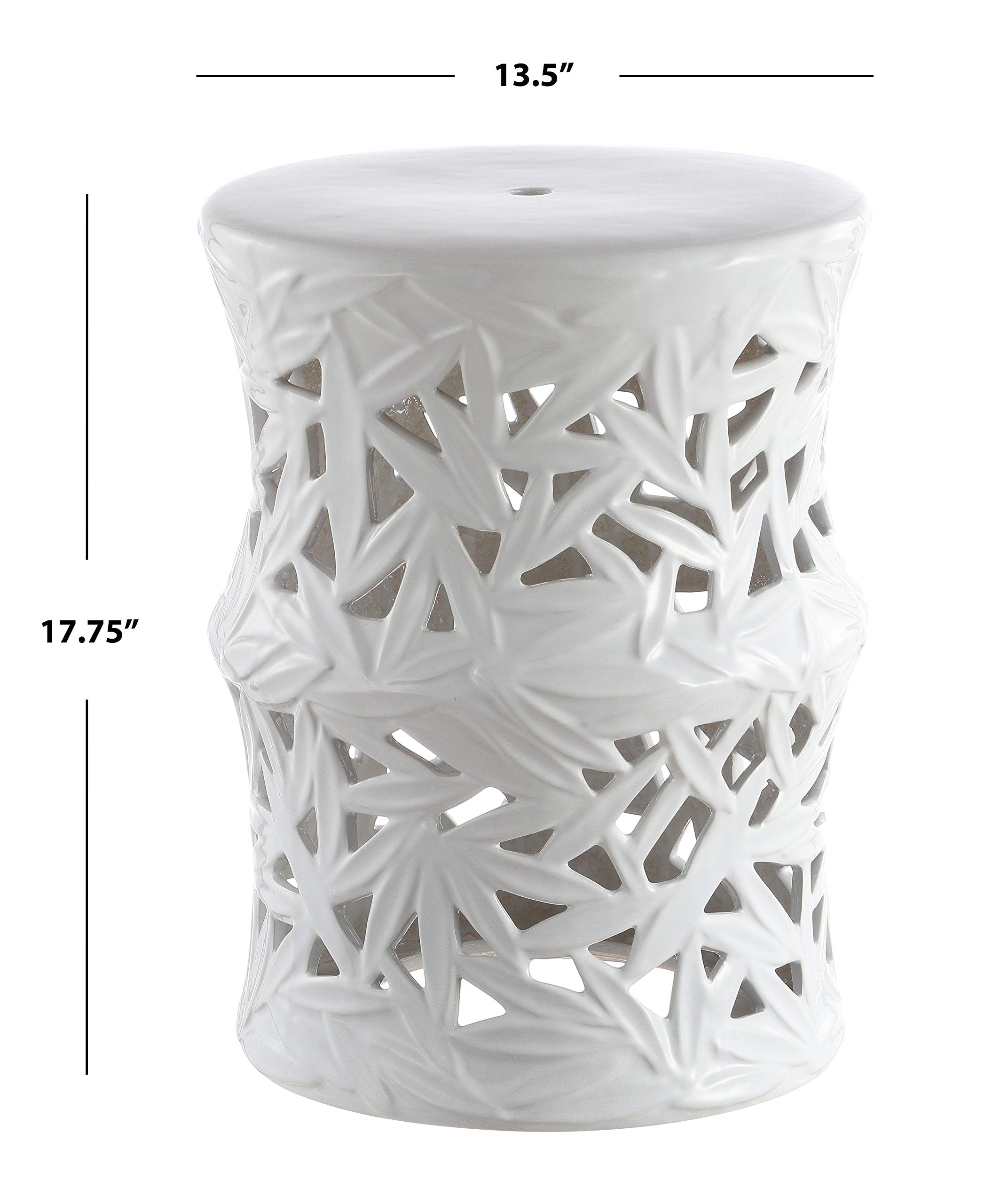 Safavieh ACS4573A Granda Ceramic Decorative Garden Stool, White