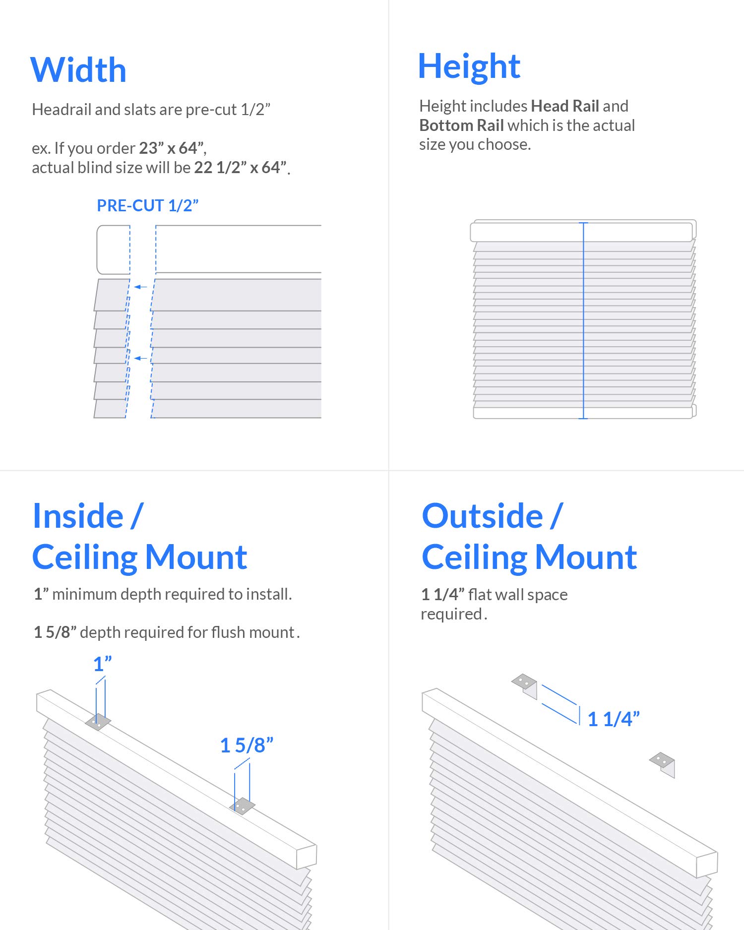 CHICOLOGY Blinds for Windows , Mini Blinds , Window Blinds , Door Blinds , Blinds & Shades , Camper Blinds , Mini Blinds for Windows , Horizontal Window Blinds , Gloss White , 47"W X 36"H