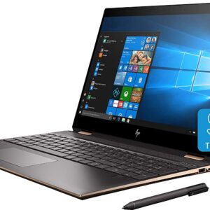 2019 HP Spectre x360 15t Touch 4K IPS AMOLED GTX 1650 with 6 core(9th Gen Intel i7 9750H, 1TB SSD, 16GB, 2-in-1, 3 Years McAfee Internet Security, Windows 10 PRO Upgrade, HP Warranty) Dark Ash