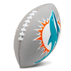 Franklin Sports NFL Miami Dolphins Football - Kids Foam Football - Soft Football - Mini Size - Perfect for Gameday - 8.5" 3D Logos!