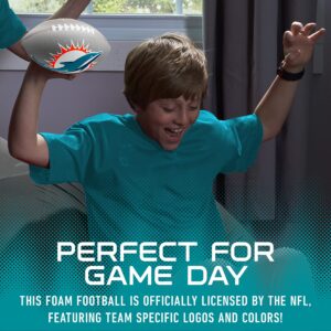 Franklin Sports NFL Miami Dolphins Football - Kids Foam Football - Soft Football - Mini Size - Perfect for Gameday - 8.5" 3D Logos!