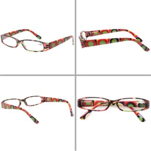 Kerecsen Reading Glasses 5 Pairs Ladies Fashion Spring Hinge Readers for Women (5 Mix Color, 1.5)