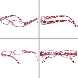 Kerecsen Reading Glasses 5 Pairs Ladies Fashion Spring Hinge Readers for Women (5 Mix Color, 1.5)