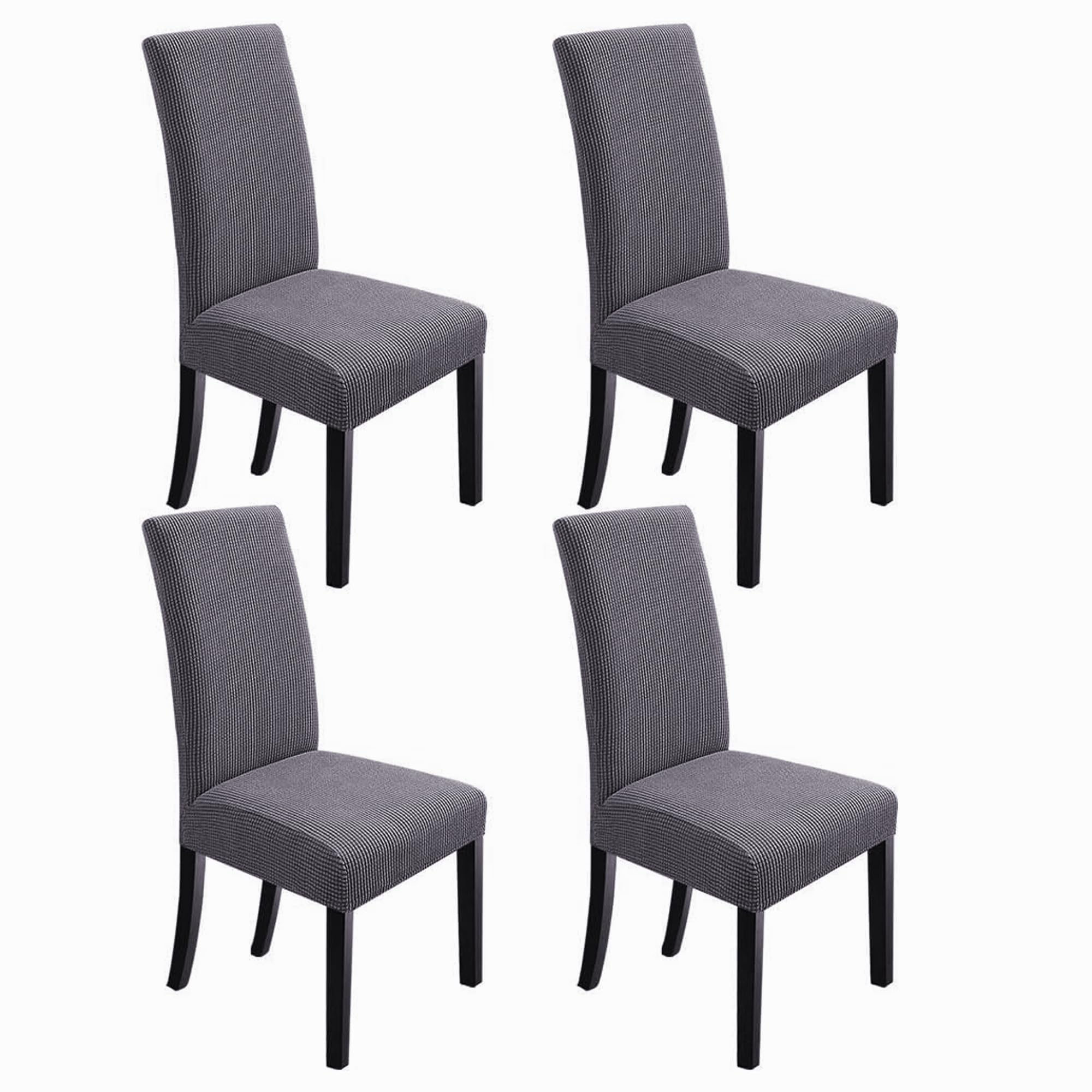 NORTHERN BROTHERS Dining Room Chair Covers Stretch Chair Covers, Removable Washable Parsons Kitchen Chair Covers Set of 4, Dark Grey